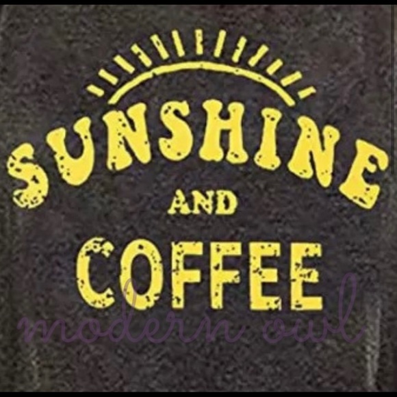 New! Sale 🎉 Sunshine Coffee Sleeveless Tank Top Distressed Graphic Print Top - Picture 3 of 8
